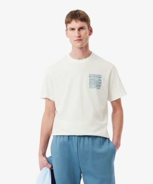 LACOSTE / ラコステ Tシャツ | ステンシルバックプリントTシャツ(オフホワイト)