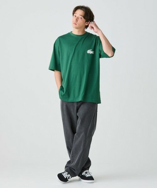 【税関/送料込】 Lacoste ★ モノグラムプリントコットンTシャツ セール】 フロントボーダーバックプリントTシャツ （Tシャツ