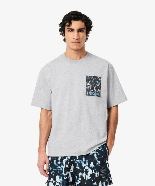 LACOSTE/ラコステ テキスタイルパッチヘビーウェイトTシャツ グレー 3(日本サイズM) LACOSTE/ラコステ テキスタイルパッチヘビーウェイトTシャツ グレー 3(日本サイズM)