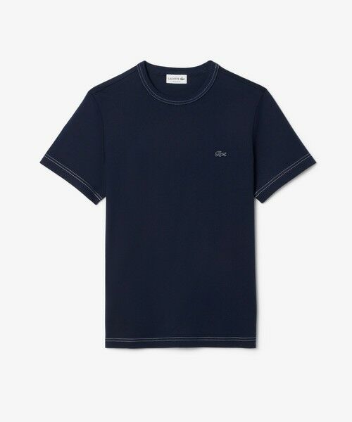 すぐ届く【LACOSTE】ステッチTシャツ LACOSTE tシャツ ワイド＆ショートネームステッチTシャツ
