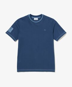 スリーブネームパッチ鹿の子地Tシャツ