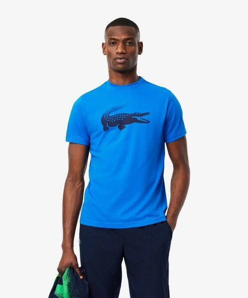 LACOSTE/ラコステ 『メドベージェフ』ウルトラドライ かすれワニロゴプリントTシャツ ブルー 4(日本サイズL) LACOSTE/ラコステ 『メドベージェフ』ウルトラドライ かすれワニロゴプリントTシャツ ブルー 4(日本サイズL)