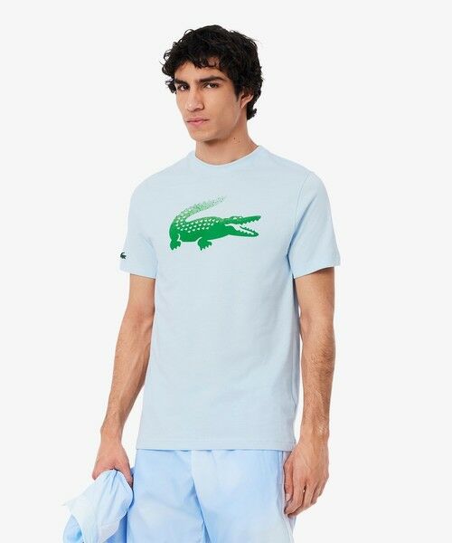 LACOSTE/ラコステ 『メドベージェフ』ウルトラドライ かすれワニロゴプリントTシャツ ライトブルー 5(日本サイズXL) LACOSTE/ラコステ 『メドベージェフ』ウルトラドライ かすれワニロゴプリントTシャツ ライトブルー 5(日本サイズXL)