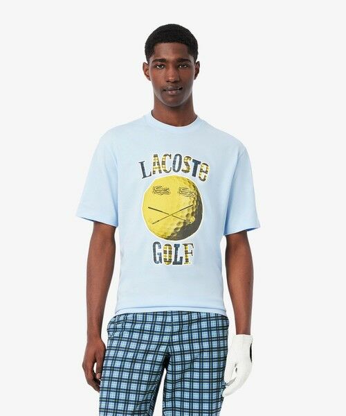 LACOSTE/ラコステ スマイリーボールプリントゴルフTシャツ ライトブルー 5(日本サイズXL) LACOSTE/ラコステ スマイリーボールプリントゴルフTシャツ ライトブルー 5(日本サイズXL)