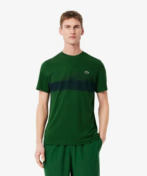 LACOSTE/ラコステ UPF50 UVカット『ジョコビッチ』コートラインウルトラドライ鹿の子地Tシャツ グリーン 5(日本サイズXL) LACOSTE/ラコステ UPF50 UVカット『ジョコビッチ』コートラインウルトラドライ鹿の子地Tシャツ グリーン 5(日本サイズXL)