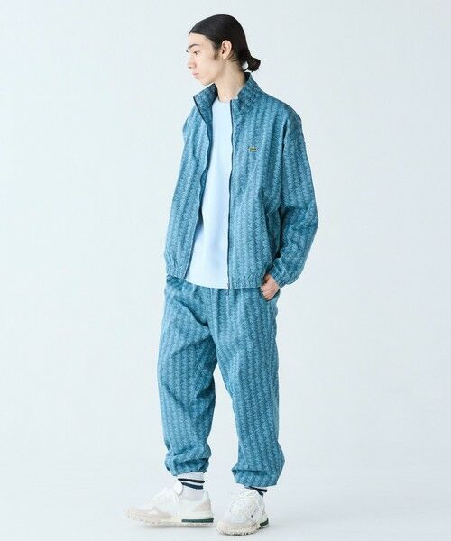 美品 LACOSTE ラコステ L スポーツ パンツ ブルー ジャージパンツ 青 LACOSTE スウェットパンツ ジャージ ダブルフェイス鹿の子