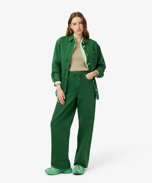 ラコステ LACOSTE セーター ニット カーキ 4 US M ワンポイントリブニットスリムセーター （Tシャツ）｜LACOSTE