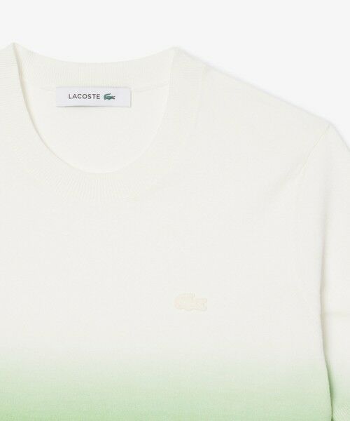 Lacoste アイボリー 長袖 セール】 グラデーションニットTシャツ (ニット・セーター