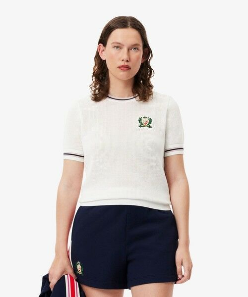 LACOSTE / ラコステ ニット・セーター | フレンチメイドメッシュニットTシャツ | 詳細3