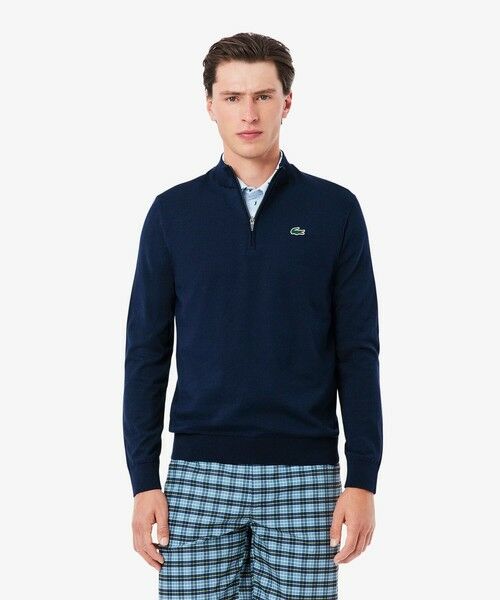 LACOSTE / ラコステ ニット・セーター | ヒートレギュレーティングハーフジップゴルフニット(ネイビー)