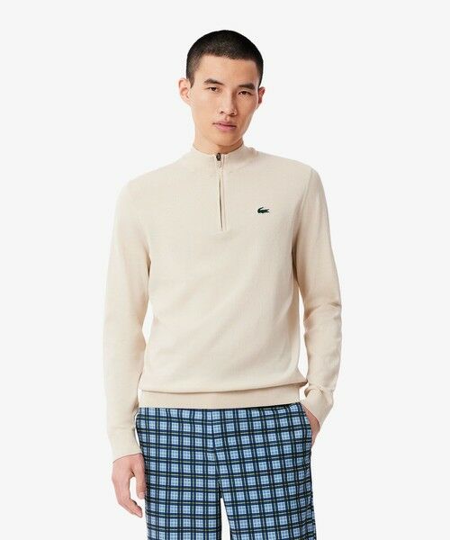 LACOSTE / ラコステ ニット・セーター | ヒートレギュレーティングハーフジップゴルフニット(アイボリー)
