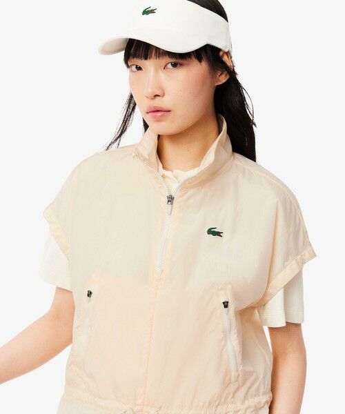 LACOSTE/ラコステ マイクロフレンチスリーブウィメンズゴルフジャケット オフホワイト 34(S) LACOSTE/ラコステ マイクロフレンチスリーブウィメンズゴルフジャケット オフホワイト 34(S)