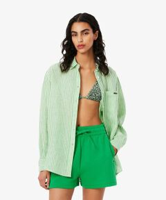 LACOSTE / ラコステ シャツ・ブラウス | リネンストライプオーバーサイズシャツ