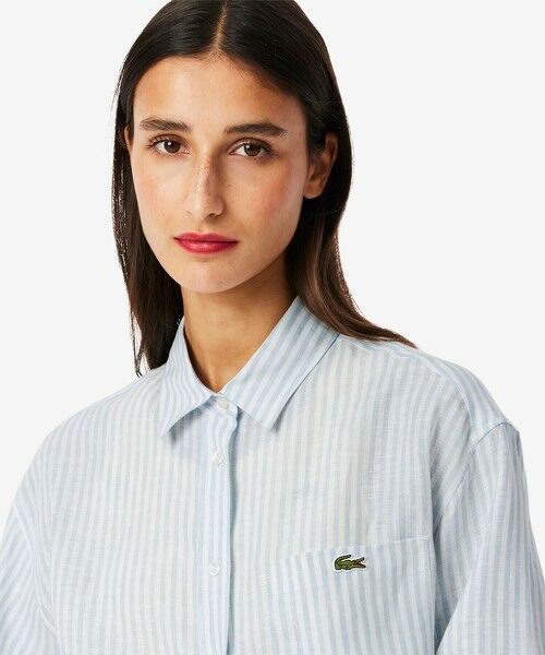 LACOSTE / ラコステ シャツ・ブラウス | リネンストライプオーバーサイズシャツ | 詳細1