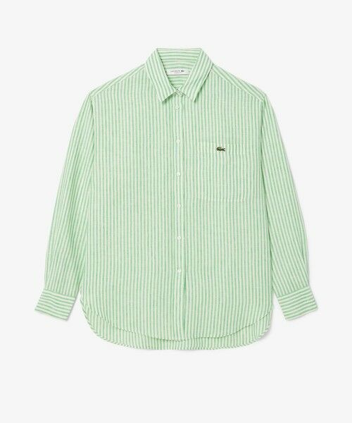 LACOSTE / ラコステ シャツ・ブラウス | リネンストライプオーバーサイズシャツ | 詳細9