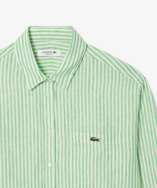 LACOSTE / ラコステ シャツ・ブラウス | リネンストライプオーバーサイズシャツ | 詳細10