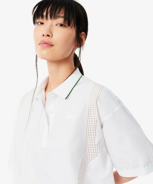 LACOSTE/ラコステ レーザーカットホールテクニカルポロシャツ ホワイト 38(L) LACOSTE/ラコステ レーザーカットホールテクニカルポロシャツ ホワイト 38(L)