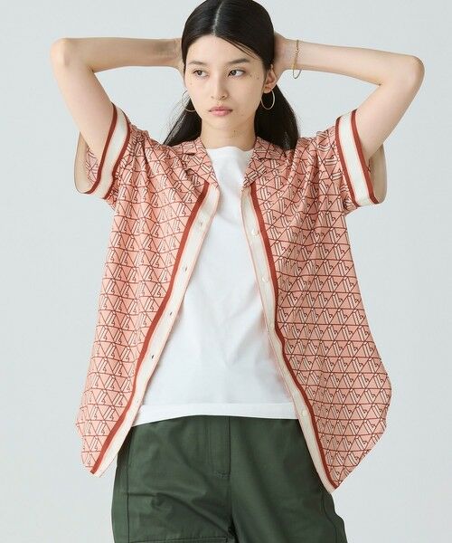 LACOSTE / ラコステ シャツ・ブラウス | ウィメンズオープンカラーモノグラムシャツ | 詳細1