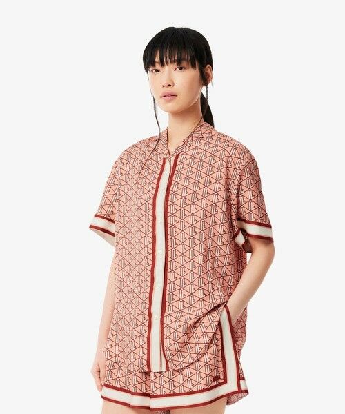 LACOSTE / ラコステ シャツ・ブラウス | ウィメンズオープンカラーモノグラムシャツ | 詳細7