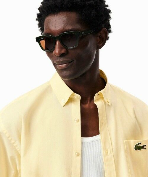 LACOSTE/ラコステ ウォッシュドオックスフォード半袖ボタンダウンシャツ イエロー 40(日本サイズL) LACOSTE/ラコステ ウォッシュドオックスフォード半袖ボタンダウンシャツ イエロー 40(日本サイズL)