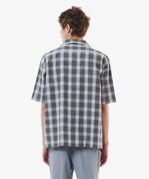 LACOSTE / ラコステ シャツ・ブラウス | リネンブレンドオープンカラーオンブレチェックシャツ | 詳細1