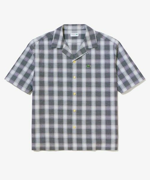 LACOSTE / ラコステ シャツ・ブラウス | リネンブレンドオープンカラーオンブレチェックシャツ | 詳細1