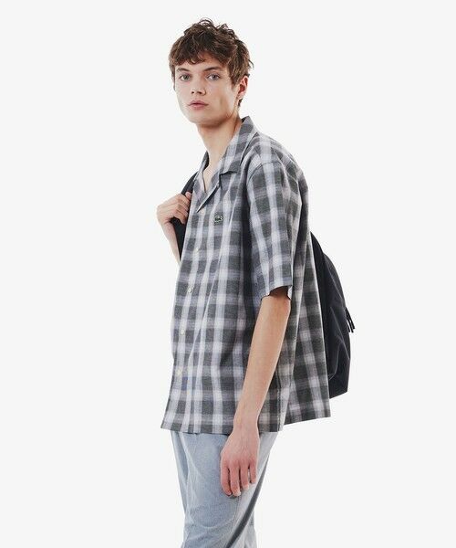 LACOSTE / ラコステ シャツ・ブラウス | リネンブレンドオープンカラーオンブレチェックシャツ | 詳細2