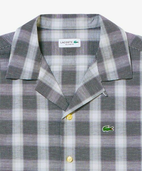 LACOSTE / ラコステ シャツ・ブラウス | リネンブレンドオープンカラーオンブレチェックシャツ | 詳細5