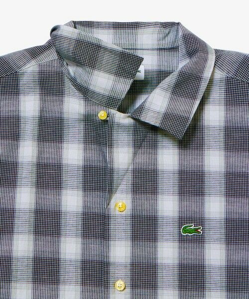 LACOSTE / ラコステ シャツ・ブラウス | リネンブレンドオープンカラーオンブレチェックシャツ | 詳細6