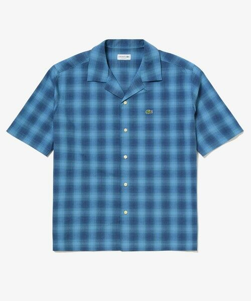 LACOSTE / ラコステ シャツ・ブラウス | リネンブレンドオープンカラーオンブレチェックシャツ | 詳細12