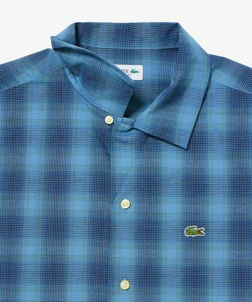 LACOSTE / ラコステ シャツ・ブラウス | リネンブレンドオープンカラーオンブレチェックシャツ | 詳細14