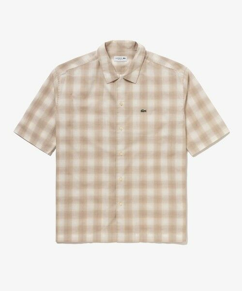 LACOSTE / ラコステ シャツ・ブラウス | リネンブレンドオープンカラーオンブレチェックシャツ | 詳細11
