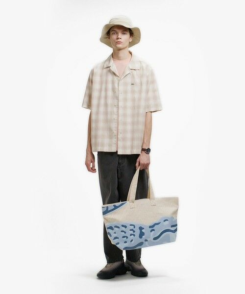 LACOSTE / ラコステ シャツ・ブラウス | リネンブレンドオープンカラーオンブレチェックシャツ | 詳細12