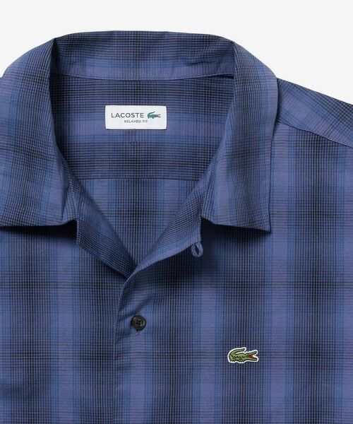 LACOSTE / ラコステ シャツ・ブラウス | リネンブレンドオープンカラーオンブレチェックシャツ | 詳細18