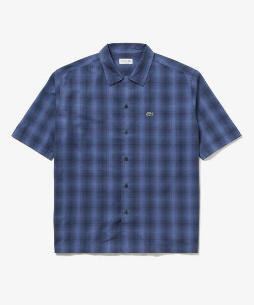 LACOSTE / ラコステ シャツ・ブラウス | リネンブレンドオープンカラーオンブレチェックシャツ | 詳細15