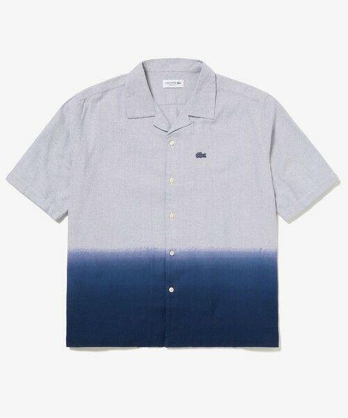 LACOSTE / ラコステ シャツ・ブラウス | グラデーション コットンオックスフォード オープンカラーシャツ(ダークブルー)
