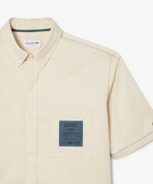 LACOSTE / ラコステ シャツ・ブラウス | シルクブレンドネームパッチボタンダウンシャツ | 詳細4