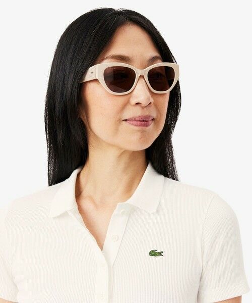 ラコステ【新品】タイトフィットリブニットポロシャツ （ホワイト） ラコステ LACOSTE タイトフィットリブニットポロシャツ （オフ