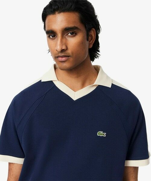 ラコステ　キーネックポロシャツ LACOSTE ポロシャツ メイドインフランスオーガニックコットン