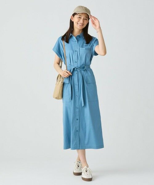 【LACOSTE】スリーブシャツワンピース セール】 キモノスリーブシャツドレス / シャツワンピース