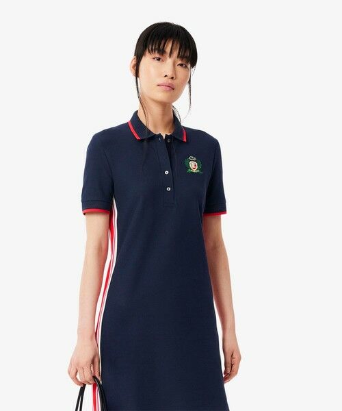 LACOSTE / ラコステ ミニ丈・ひざ丈ワンピース | サイドメッシュバンドポロドレス | 詳細1