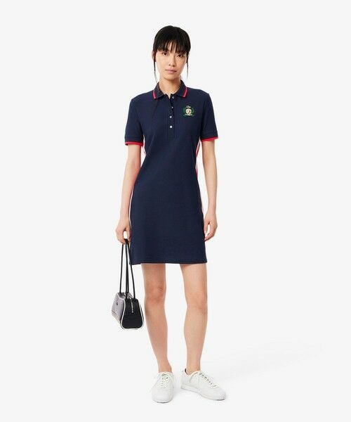 LACOSTE/ラコステ サイドメッシュバンドポロドレス ネイビー 38(L) LACOSTE/ラコステ サイドメッシュバンドポロドレス ネイビー 38(L)