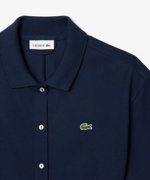 LACOSTE / ラコステ ミニ丈・ひざ丈ワンピース | 鹿の子地シャツドレス ドレープフレアワンピース | 詳細9