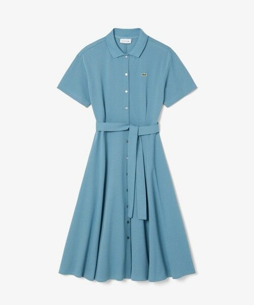 LACOSTE / ラコステ ミニ丈・ひざ丈ワンピース | 鹿の子地シャツドレス ドレープフレアワンピース | 詳細17