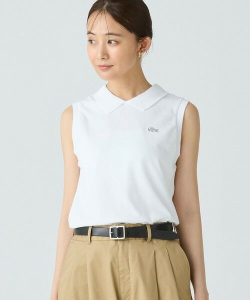 LACOSTE / ラコステ ポロシャツ | コットン鹿の子 メッシュカラー バックボタンノースリーブポロシャツ | 詳細2