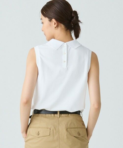 LACOSTE / ラコステ ポロシャツ | コットン鹿の子 メッシュカラー バックボタンノースリーブポロシャツ | 詳細3