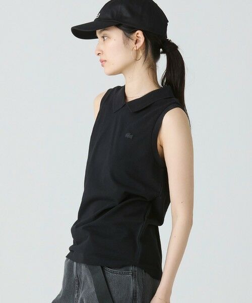 LACOSTE / ラコステ ポロシャツ | コットン鹿の子 メッシュカラー バックボタンノースリーブポロシャツ | 詳細10