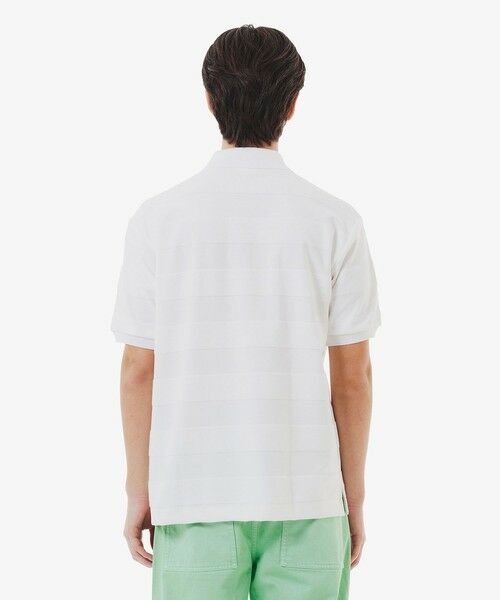 LACOSTE / ラコステ ポロシャツ | パイル地切り替え同色ボーダーポロシャツ | 詳細1