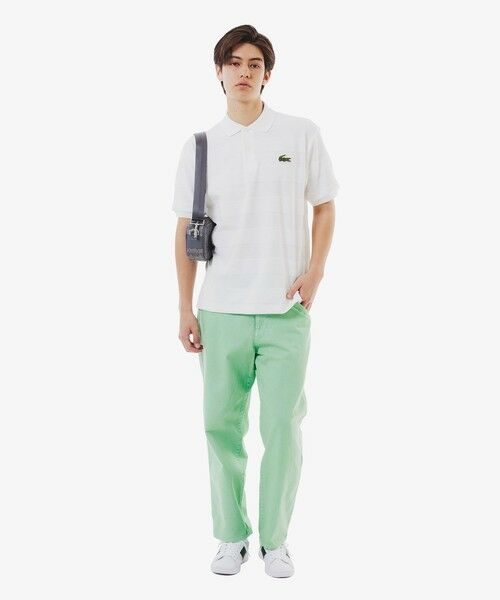 LACOSTE / ラコステ ポロシャツ | パイル地切り替え同色ボーダーポロシャツ | 詳細4