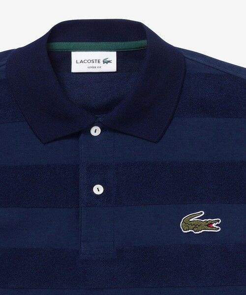 LACOSTE / ラコステ ポロシャツ | パイル地切り替え同色ボーダーポロシャツ | 詳細12